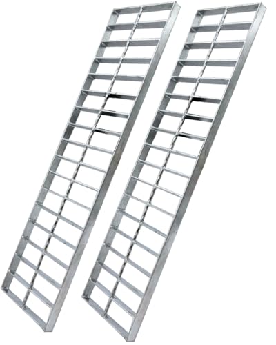 Image of Galvanized Steel Drain Grate, Driveway Channel Cover 24x5 in 2pk