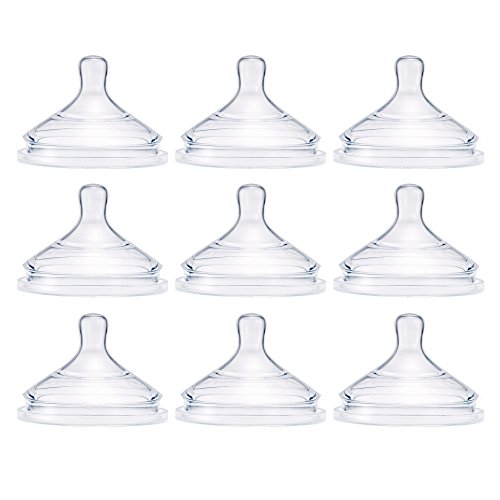 Boon, NURSH Silicone Replacement Nipple, Stage 1 (Pack of 9)