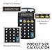 BAZIC Products 8 Digit Pocket Size Calculator, Dual Power Solar & Battery, LCD Display, Mini Small Basic Standard Function Calculators, Black Color, 1-Pack