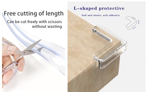 Image of Corner Protector Baby Proofing,Clear Corner Protectors With 4 Corners,Furniture Corner Guard & Edge Safety Bumpers for Furniture Sharp Corners, Crib Bumper Guard,Tables, Drawers, Sink, Wall (4M13.1ft)