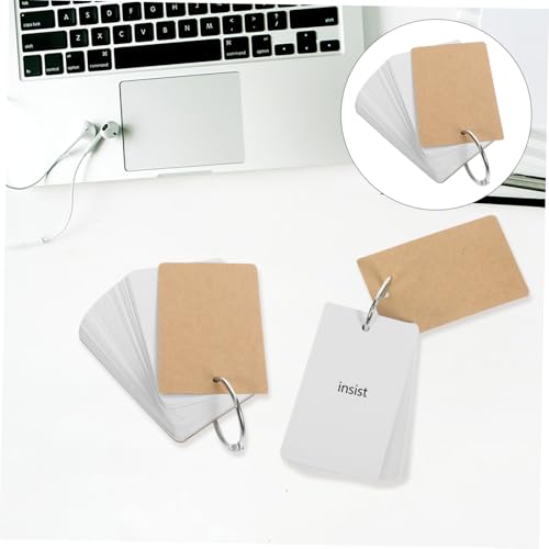 Cartes Flash Blanches avec Anneaux pour Réussir vos Examens et Notes DIY