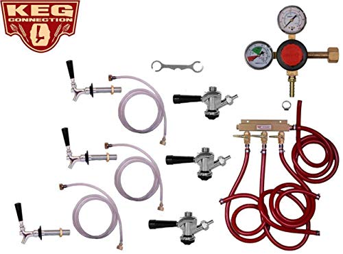 3 Faucet Refrigerator Keg Kit Commercial Tap, Taprite Regulator