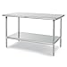 John Boos ST4-3048SSK 14 Gauge Stainless Steel Work Table with Stainless Steel Base and Shelf, 48" x 30"