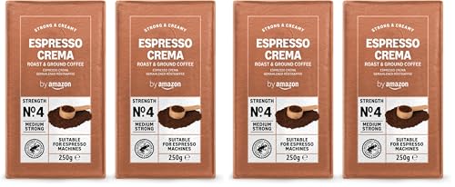 by Amazon Café molido Natural Espresso Crema, 500 g (2x250 g), tueste claro - Certificado por Rainforest Alliance (Paquete de 2)