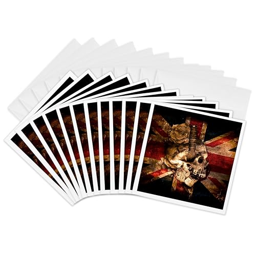 Cartes de vœux drapeau du Royaume-Uni crâne cadeau original pour fans de culture anglaise