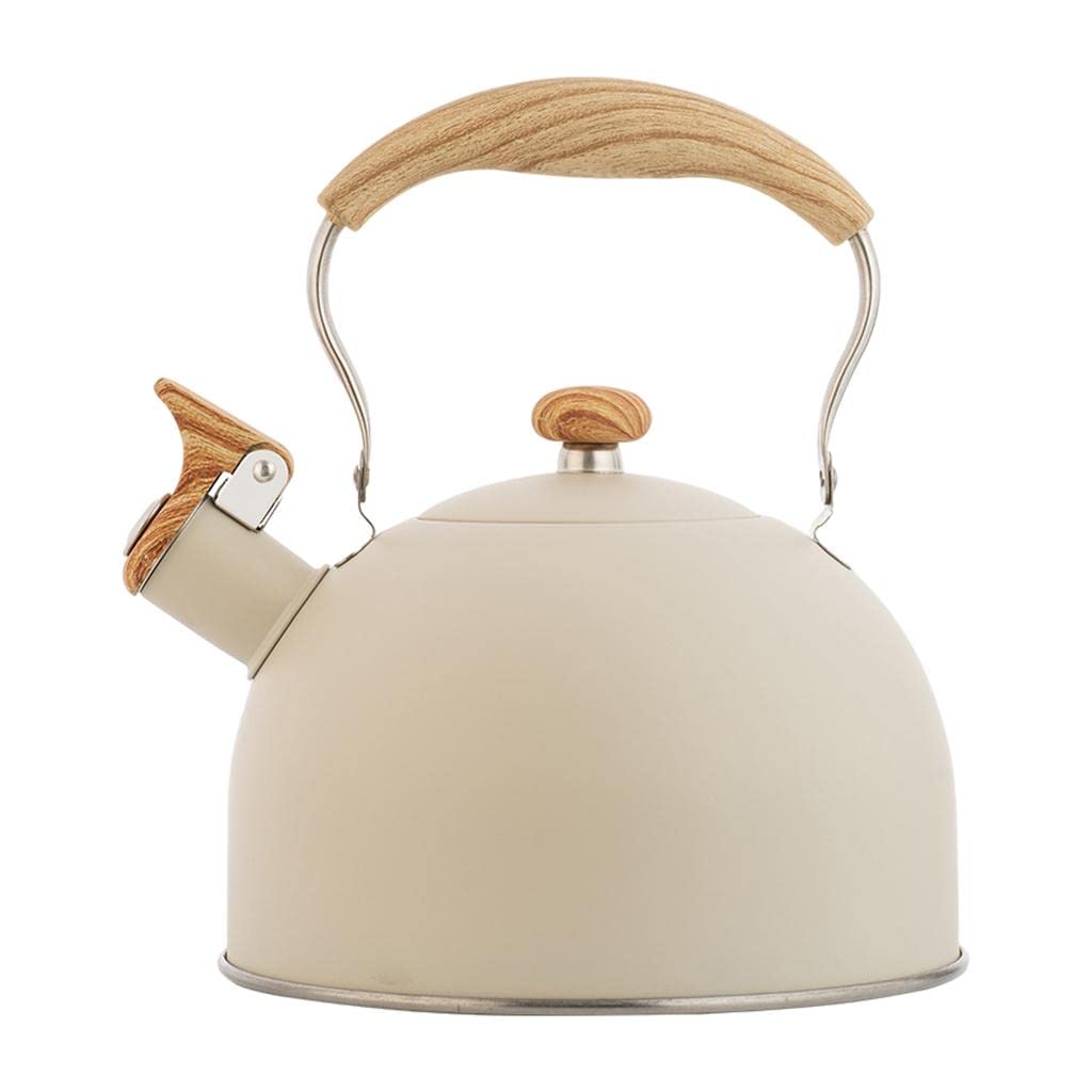 Bouilloire sifflet antirouille en inox haut de gamme et poignée bois ergonomique