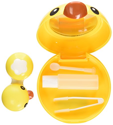 DMtse Vivid Sandwich Crackers Design Contact Lens Case w Bottle Travel Kit (Yellow Duck)