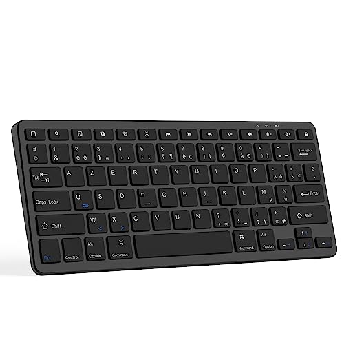 KBCASE Clavier sans Fil Bluetooth pour Tablettes, iPad, iPad Pro, iPad Air, Samsung, Xiaomi, Huawei, Lenovo, Mini Clavier AZERTY Français pour Système iOS, Android,Windows