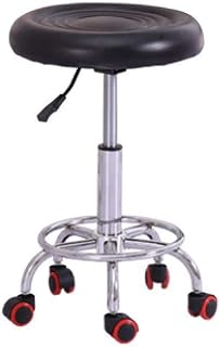 Rolling Stools Stool on Wheels Bar Stool with Casters, Spa Stool with Blue PU Synthetic Leather Seat, Height Adjustable 45-55cm, Weight Supported 160Kg, Sweeping Beauty Stool for Sal (Style The New