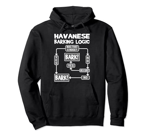 Dog Barking Logic, funny dog gift idea, Funny Havanese Pullover Hoodie, Black