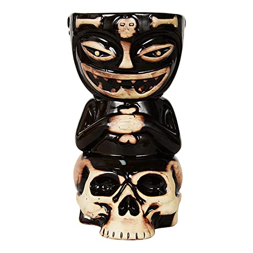 Huachaoxiang Tiki Bar Cóctel, Tiki Cup Cóctel Hawaiian Copa De Cerámica De Copa De Copa Zombie-Cup Fiesta Barware Copa De Artesanías para Taza De Moscú Mula,F Cover