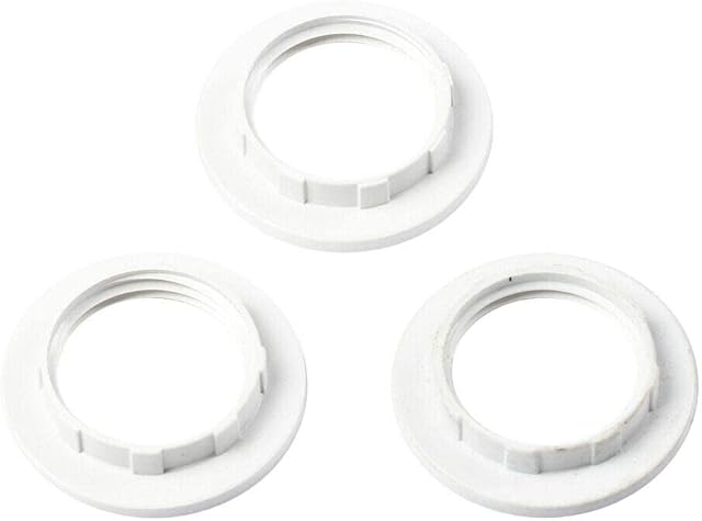 BODYART 3 Pcs Lampshade Collar Ring for E14 Lamp Shade, Plastic Collar Ring Adaptor Lamp Bulb Holder (White)