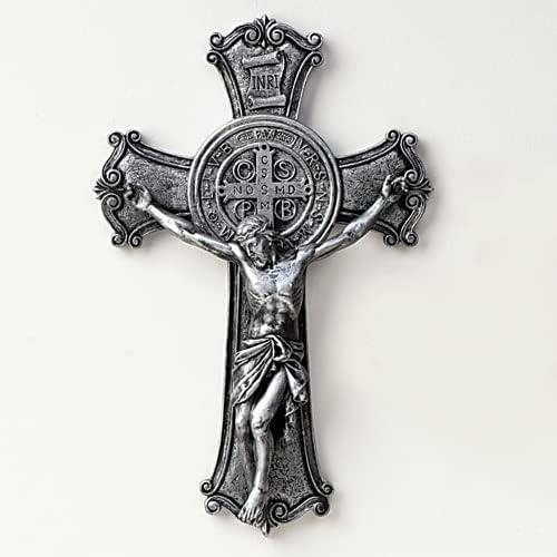 Roman Joseph Studio 10.25 Inch Tall ST Benedict Silver Crucifix