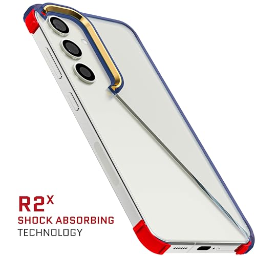 Image of Ghostek Covert Samsung Galaxy S24 Case Clear with Military Grade Shockproof Protection, Non-Slip Grip, Protective Silicone Phone Cover Designed for 2024 Galaxy S24 (6.2 inch) (Blue)