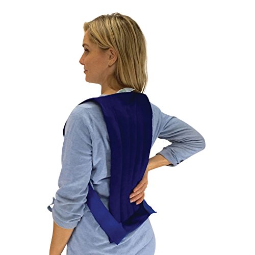 Hot & Cold Therapy Pack- Spine & Back - Natural & Reusable Heating Pad - by SensaCare (Blue Corduroy)