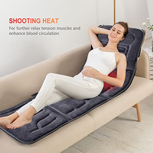 Image of COMFIER Massage Mat Full Body,Massage Pad with 10 Vibration Motors,Back Massager Pad with Heat,Christmas Gifts for Men Women Mom Dad