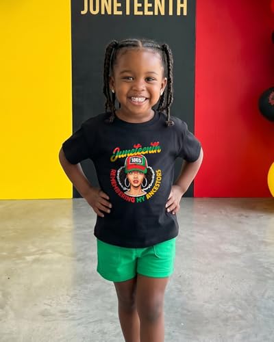 Sianelle Toddler Juneteenth T-Shirts for Boys Girls Freedom 1865 Shirt Short Sleeve Cotton 2T-8T