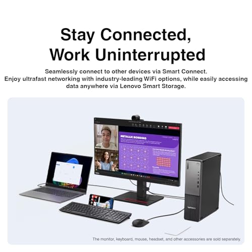 Image of Lenovo ThinkCentre Neo 55s Business Mini Desktop with AMD Ryzen 7 250 | (32GB DDR5, 1TB PCIe SSD, AMD Radeon 780M, WiFi 6, Bluetooth 5.4, 200W PSU, 1 Display Port, RJ-45, 1 x HDMI 2.1, Win11P)