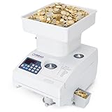 Ribao HCS-3500AH Coin Counter, Heavy Duty Bank Grade Anti-Jam Coin Sorter with Motorized Hopper, Two-Year Warranty