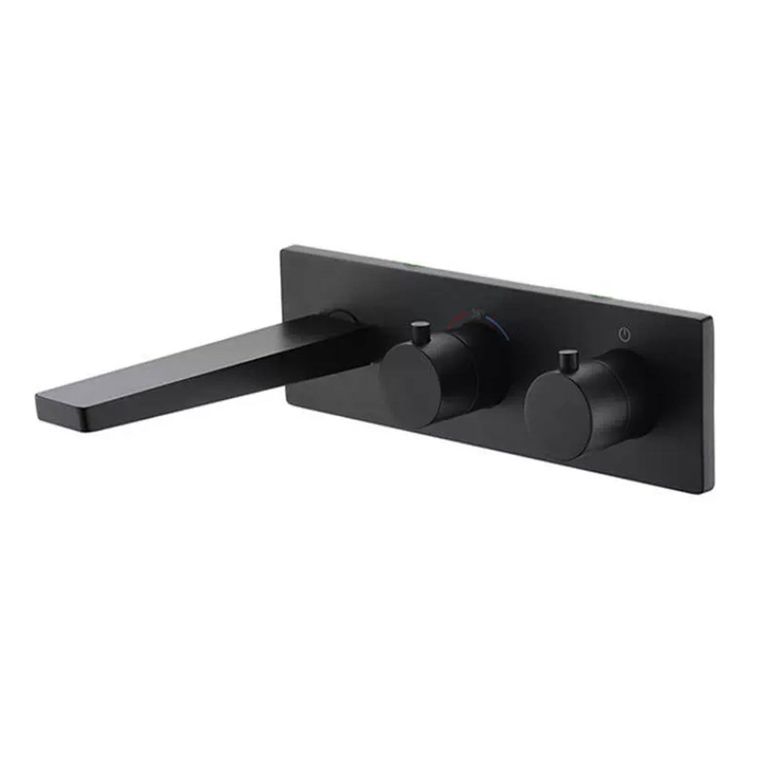 Robinet thermostatique mural de luxe en laiton noir mat pour lavabo 3 trous