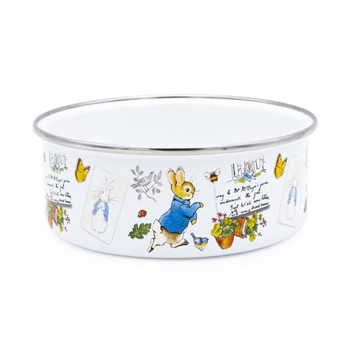 Robert Frederick Peter Rabbit Enamel Bowl | Classic Beatrix Potter Design | Lightweight Durable Kids Bowl | Dishwasher Safe Gift for Peter Rabbit Fans