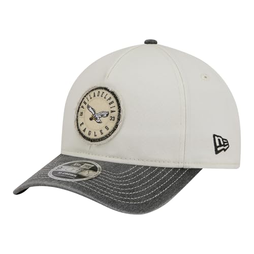 New Era Men's White/Black Philadelphia Eagles 9FORTY Felt A-Frame Adjustable Hat