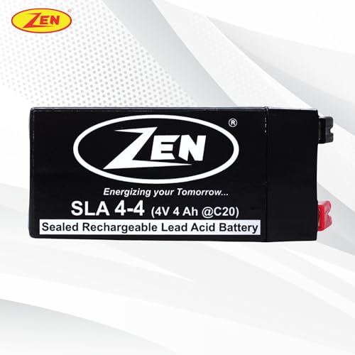 Zen 4 Volt 4 Ah SMF VRLA Battery | Rechargeable, Maintenance-Free, Ideal for Emergency Power, UPS, Solar, Security Systems & More Application | Zen... - Image 2