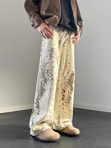 Men's Jeans Spring American Retro Denim Wide Leg Long Pants for Men3