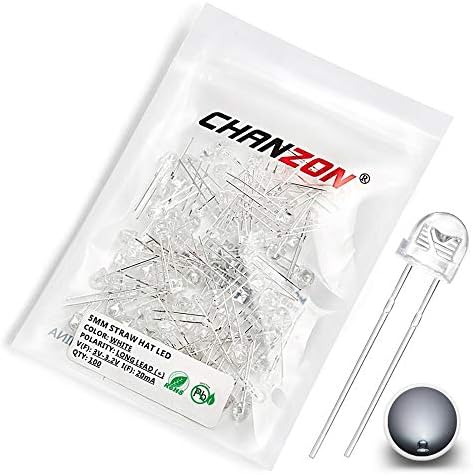 Chanzon 100 pcs 5mm RGB Multicolor Slow Flashing (Multi Color Changing) Dynamics LED Diode Lights (Blinking Straw Hat) Bright Lighting Bulb Lamps Electronics Components Filcker Light Emitting Diodes