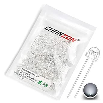 Chanzon 100 pcs 3mm Rose LED Diode Lumières (Clear Flat Top Transparent