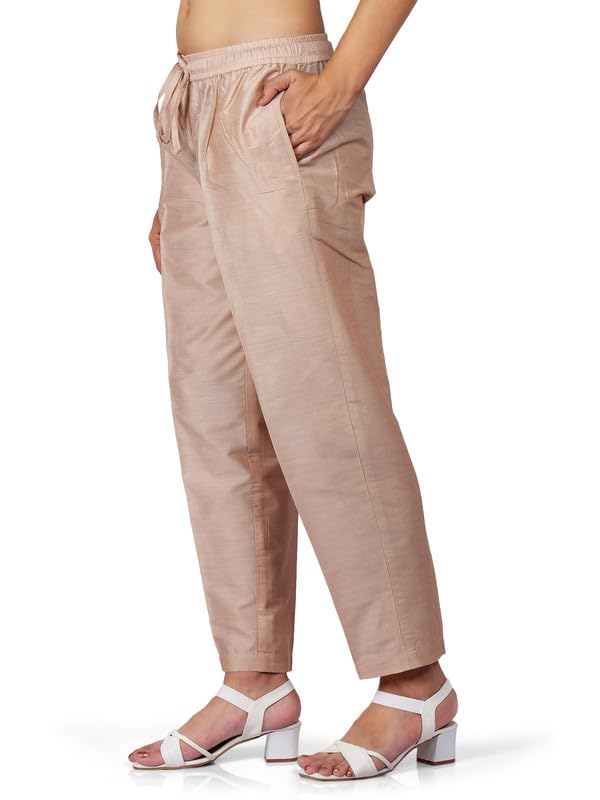 Image of Trouser Pants for Women,Stylish Trousers for Woman for Kurti Relaxed & Regular Straight fit Palazzo,Ethnic Bottom Formal Pants for Women Office wear Casual & Daily Use