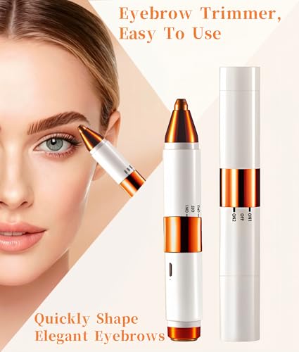 Image of Eyebrow Trimmer & Flawless Facial Hair Remover for Women - Gentle Dual Head Design for Brows, Lip, Chin, Cheeks