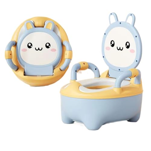 ベビーフォーマルトイレ トイレパンダ かわいい ブラシキー付き 男女兼用 キッズ 洋式トイレ 布張り トイレトレーニング 補助トイレ 蓋付き 取り外し可能 滑り止め (ブルー)