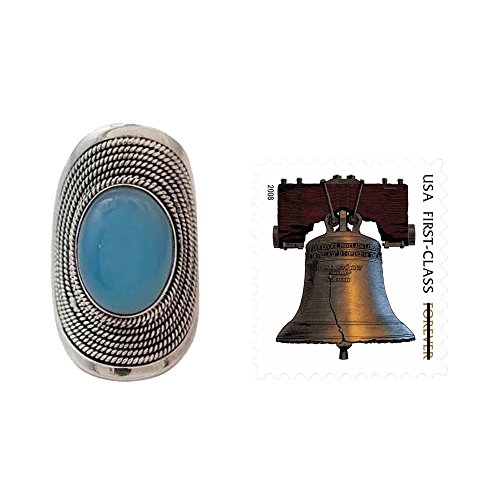 Novica Blue Chalcedony .925 Sterling Silver Cocktail Ring, Jaipur Skies' #TOP4