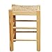 Acan Reggo - Taburete Cuadrado de Madera, Asiento de Rafia, 47 x 33 x 33 cm, banqueta de Madera con reposapiés y Asiento de Fibra Natural para Restaurante, Cocina