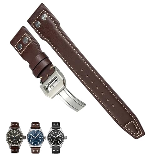 Bracelet IWC Top Gun en cuir de vache véritable souple de haute qualité