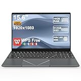 LEEDOW 15.6 Inch Laptop Computer, 4 - Core Processor up to 3.4GHz, 16GB DDR4 RAM, 512GB SSD, Fingerprint Unlock, WiFi & Bluetooth, Thin & Light Notebook PC for Work, Study, Home & Streaming