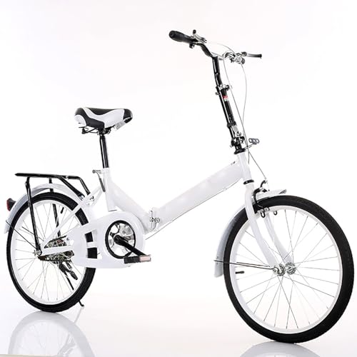 Bicicleta Plegable de 20 Pulgadas, para Uso Diario, para Adultos, con Cuadro de Acero al Carbono y Asiento Ajustable. B, 20 Pulgadas.