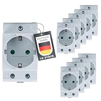 B+G E-Tech – Schuko Steckdose [GS16] für Hutschiene 16A 230V 2P+E – 10er 