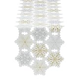 DII Christmas Holiday Embroidered Table Runner, 14X54