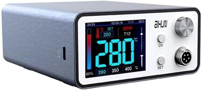 Close-up of AIXUN T3A-245 Soldering Station display and controls