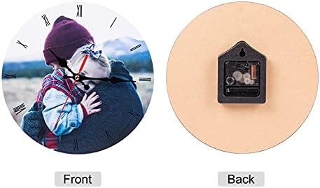 Wall Clocks Personalized Photo Wooden Wall Clock with 1-12 Pictures Custom Wall Clocks for Family Mother Birthday Wedding Anniversaries Decorative Gift (1 Photos)