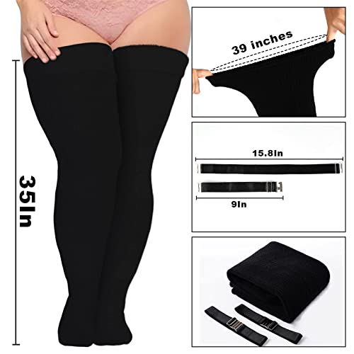 Neoviancia Plus Size Thigh High Socks for Thick Thighs Women- Thigh Highs Widened Extra Long Thick Knit Socks2