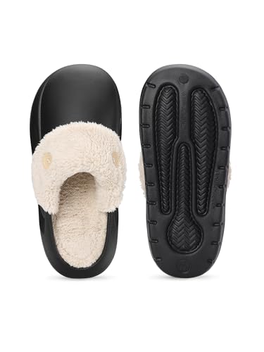 ORORO Women Men Fur Lined Garden Slip-on, Waterproof Slippers Fur Lined Clogs Winter Garden Shoes Indoor Outdoor Mules3