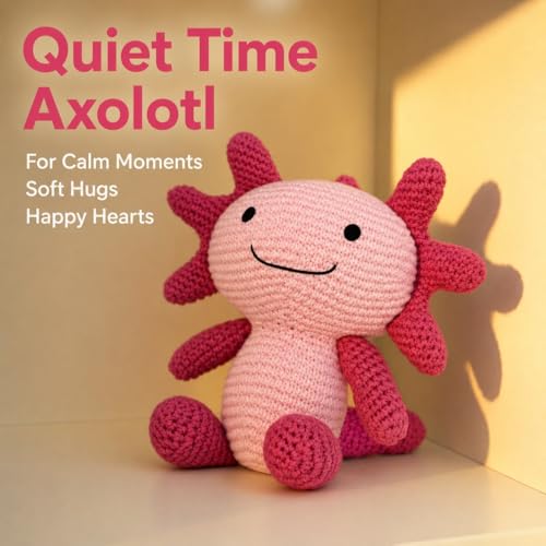 Image of Pink Crochet Axolotl Plush, 10-Inch Soft Stuffed Animal