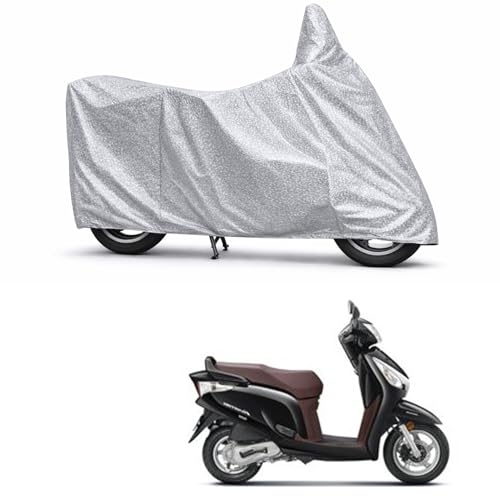 Image of 100% Waterproof Two Wheeler Body Cover Multi Layered Fabric Designed for Honda Aviator | Belt Buckle Lock | Silver Mag
