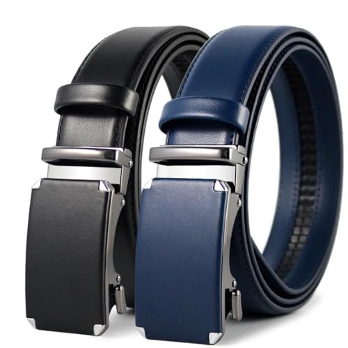 Men's Genuine Leather Belt Metal Automatic Buckle Male Casual Belts Box Packaging Tpzd-9Bk 125cm2