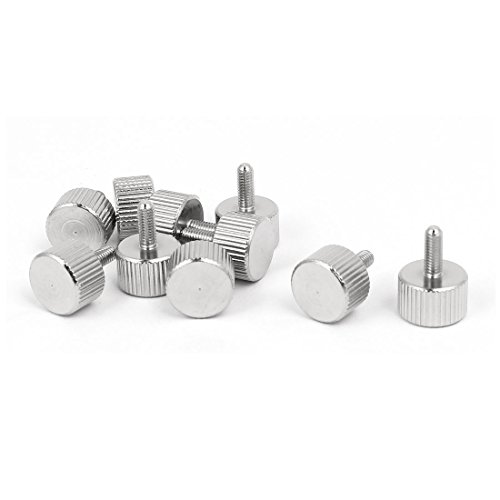 uxcell M3x8mm Nickel Plated Flat Head Knurled Thumb Screw 10pcs for Computer PC Case