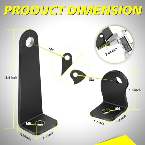 Image of Light Bar Mounting Brackets 2 Packs Universal Side-Mounted Brackets for Straight or Curved Single-Row LED Light Bar Up to 52 Inch