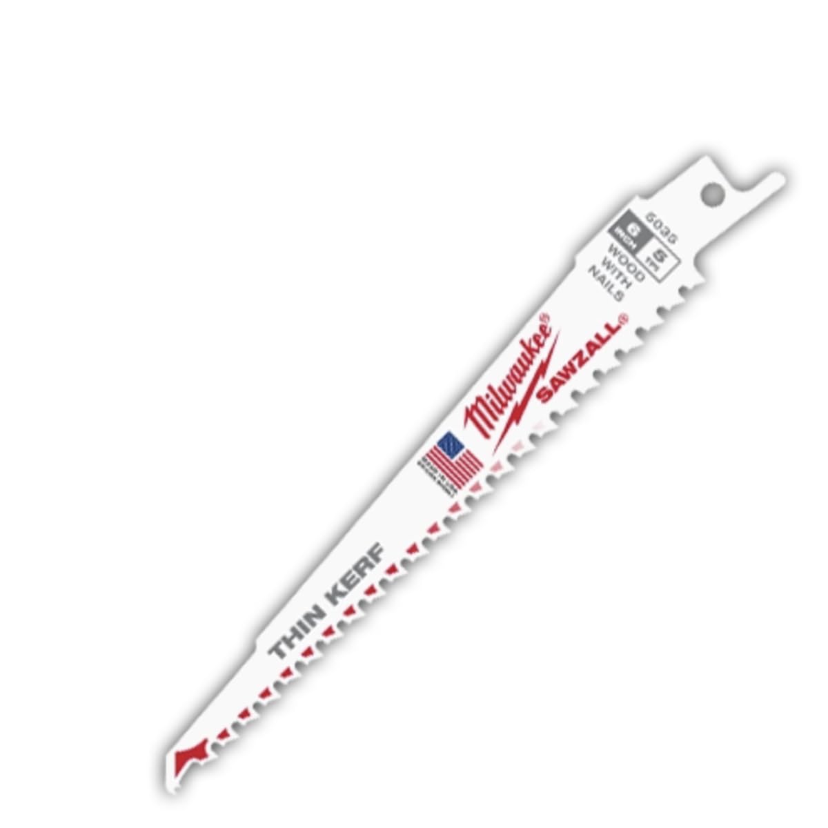 6" L Tapered Reciprocating Saw Blade, 5 pk.